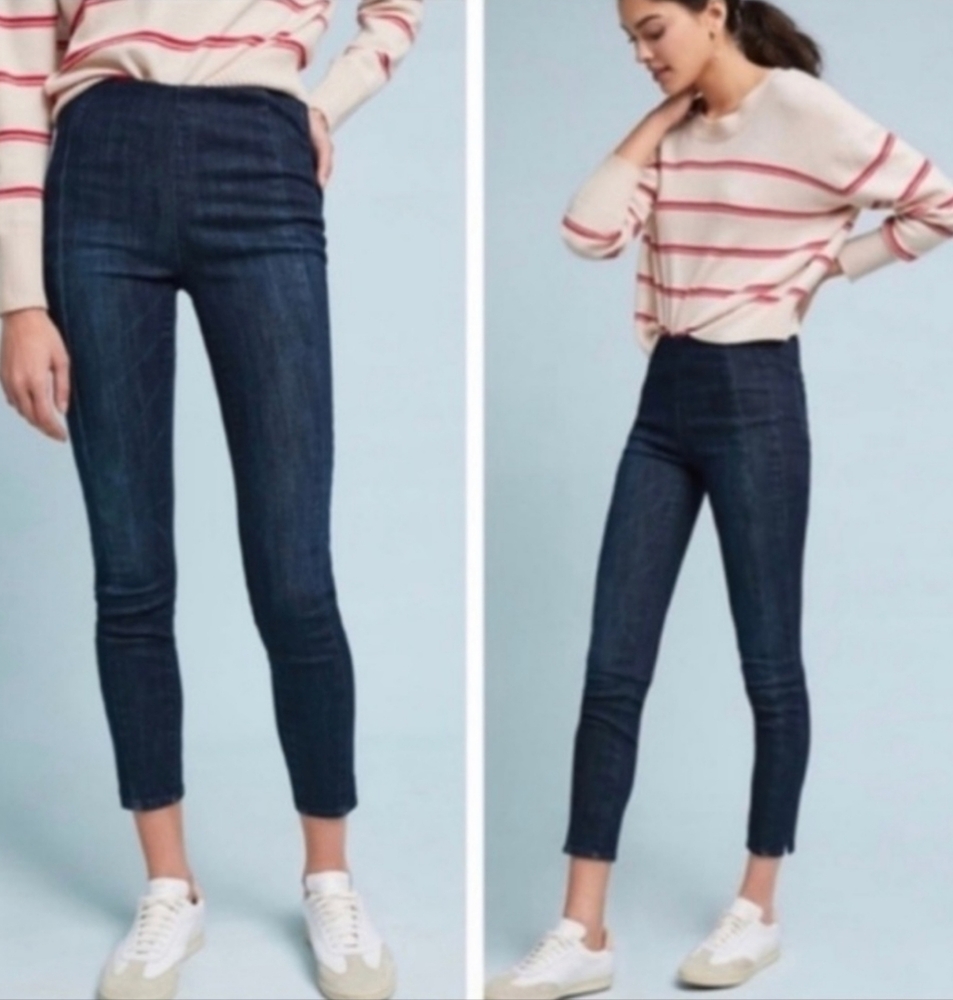 Anthropologie Pilcro & the Letterpress High Rise Denim Legging Sz 27 Inseam 24.5